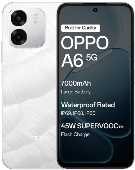 Oppo A6 5g  (lce White, 128 GB) (6 GB RAM)